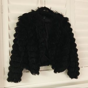 Cute Black Shaggy Cardigan